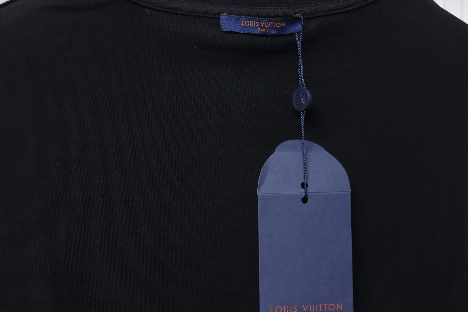 Louis Vuitton 25ss three flower embroidered lettering short-sleeved T-shirt black