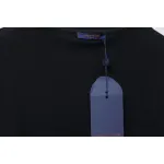 Louis Vuitton 25ss three flower embroidered lettering short-sleeved T-shirt black