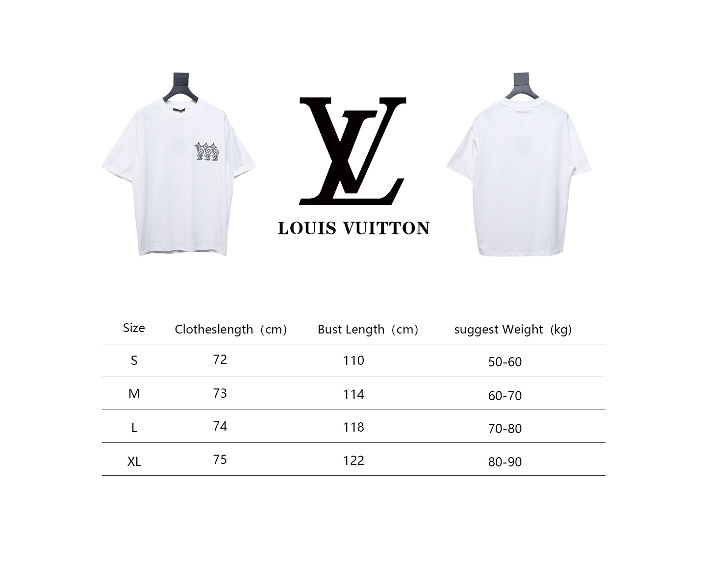 Louis Vuitton 25ss three flower embroidered lettering short-sleeved T-shirt White