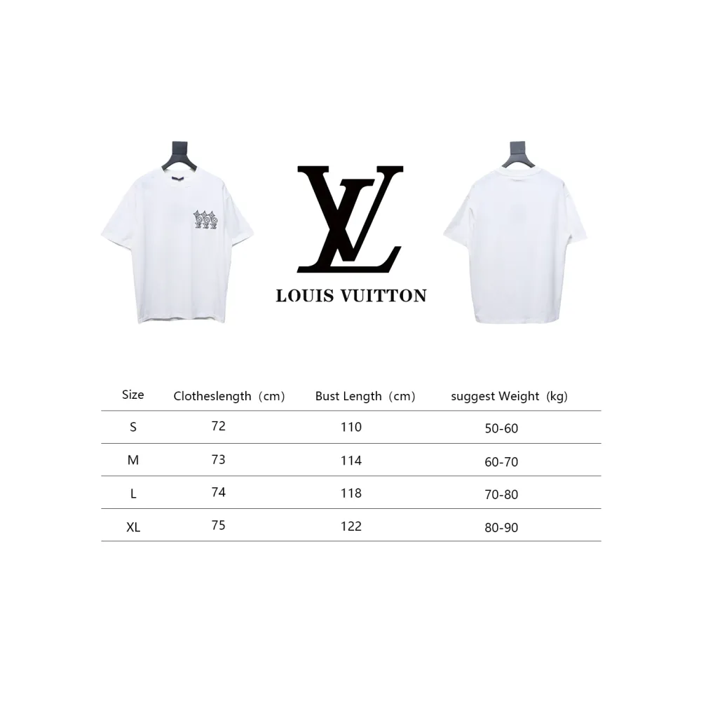 Louis Vuitton 25ss three flower embroidered lettering short-sleeved T-shirt White