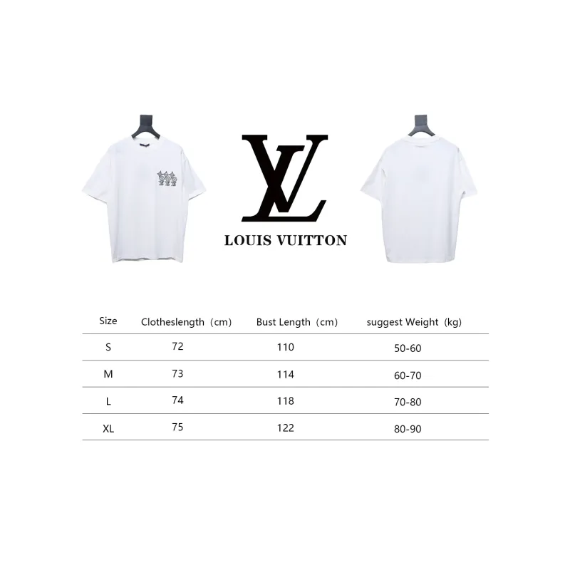Louis Vuitton 25ss three flower embroidered lettering short-sleeved T-shirt White