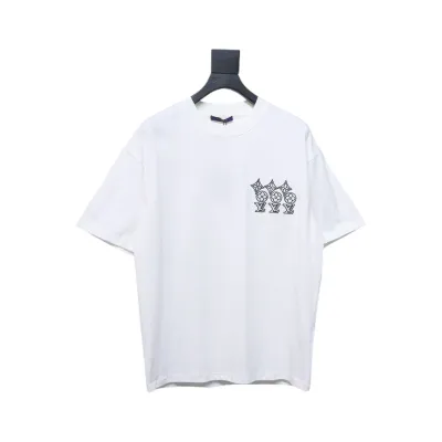 Louis Vuitton 25ss three flower embroidered lettering short-sleeved T-shirt White 01