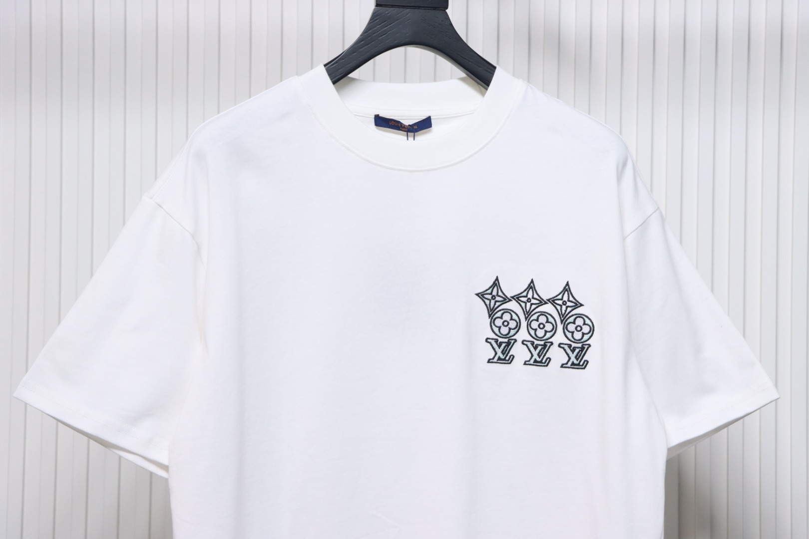 Louis Vuitton 25ss three flower embroidered lettering short-sleeved T-shirt White