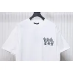 Louis Vuitton 25ss three flower embroidered lettering short-sleeved T-shirt White