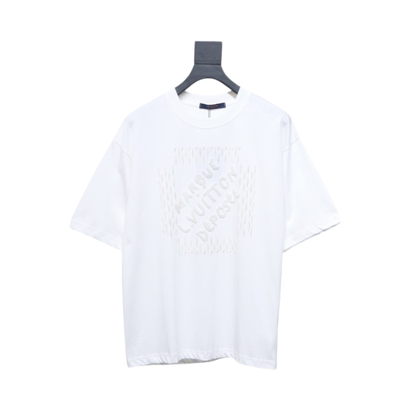 Louis Vuitton ✖ Pharrell joint handmade pearl embroidered short-sleeved T-shirt