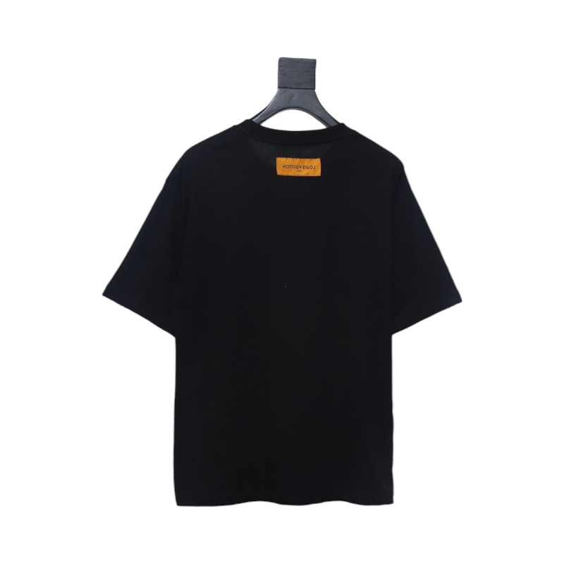Louis Vuitton ✖ Pharrell joint handmade pearl embroidered short-sleeved T-shirt black