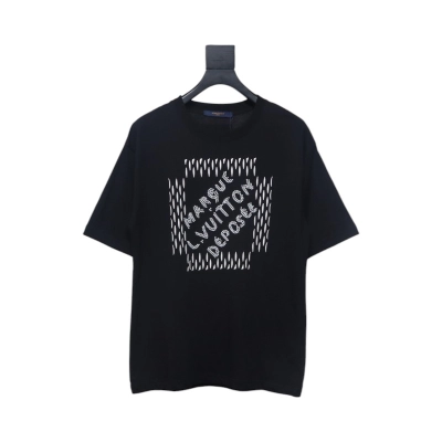 Louis Vuitton ✖ Pharrell joint handmade pearl embroidered short-sleeved T-shirt black 01
