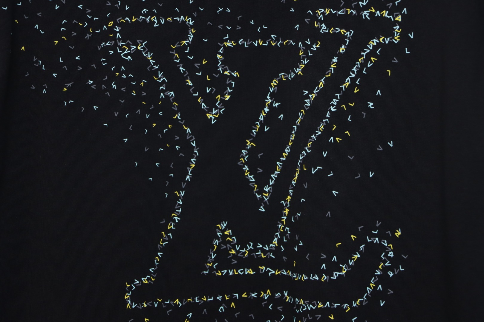 Louis Vuitton airplane print letter logo short sleeve black