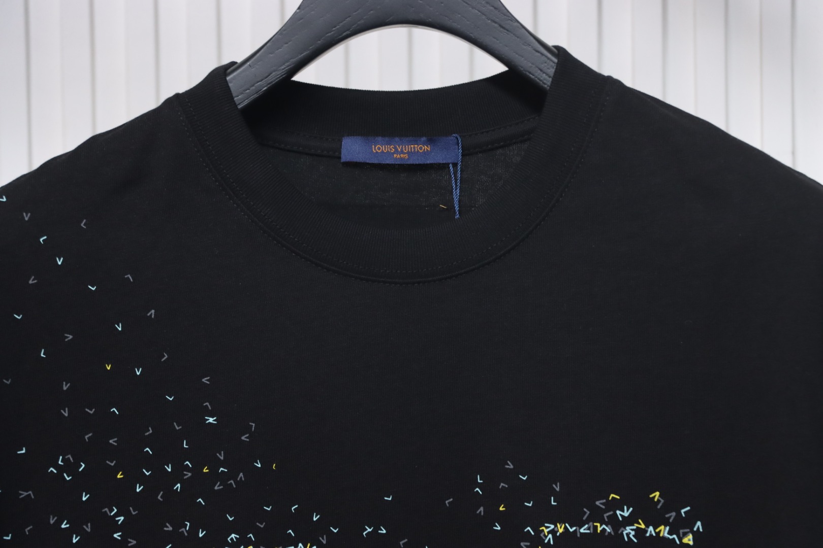 Louis Vuitton airplane print letter logo short sleeve black