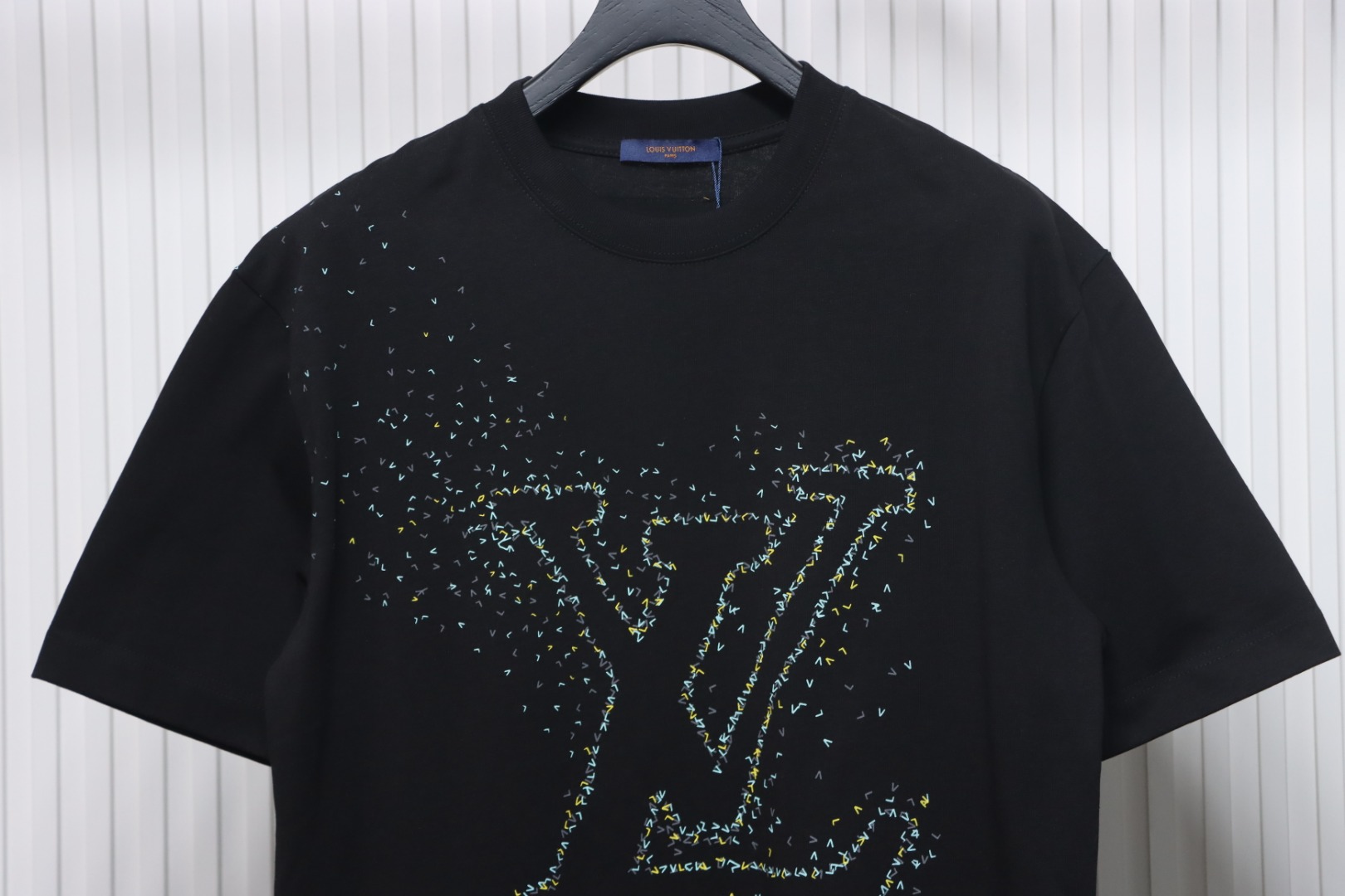 Louis Vuitton airplane print letter logo short sleeve black