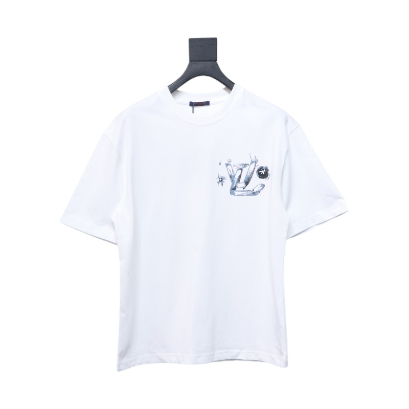Louis Vuitton airplane print letter logo short sleeve White