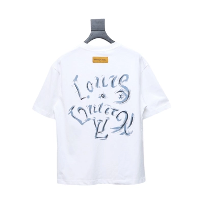 Louis Vuitton airplane print letter logo short sleeve White 02
