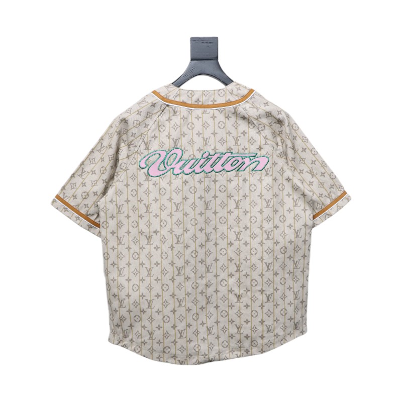 Louis Vuitton collarless all-over jacquard cardigan short-sleeved jacket