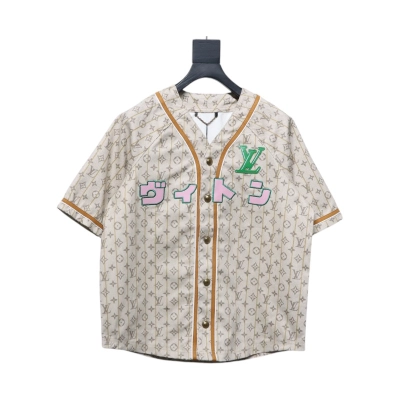 Louis Vuitton collarless all-over jacquard cardigan short-sleeved jacket 01