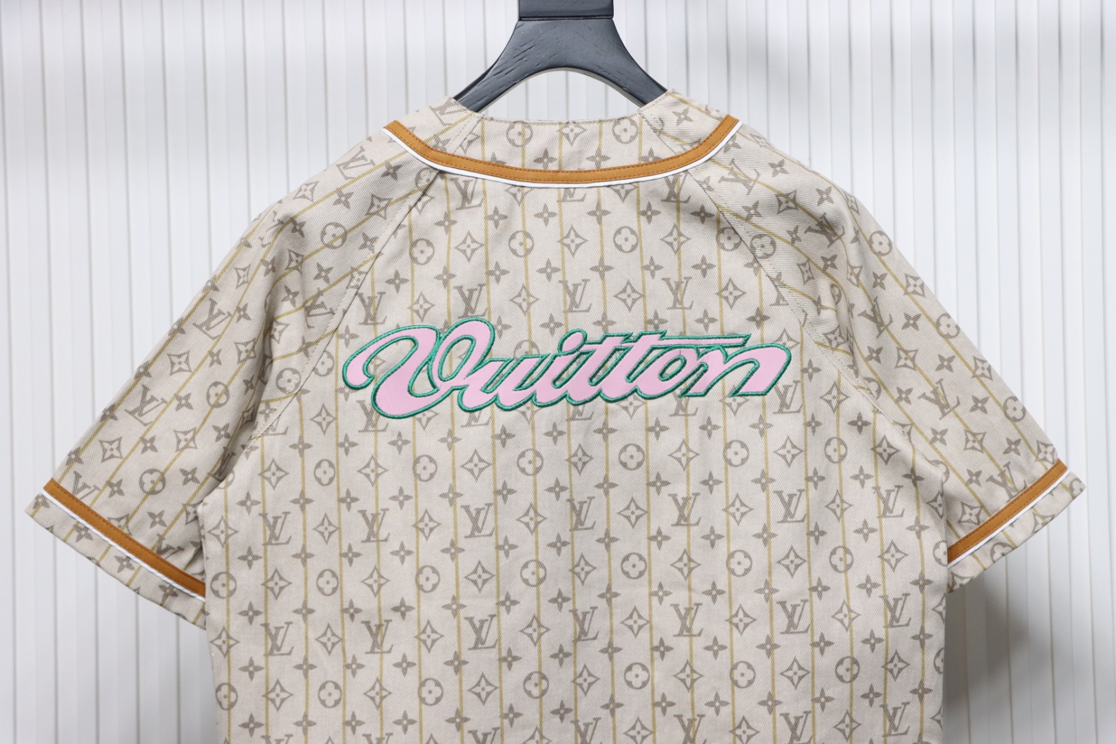 Louis Vuitton collarless all-over jacquard cardigan short-sleeved jacket