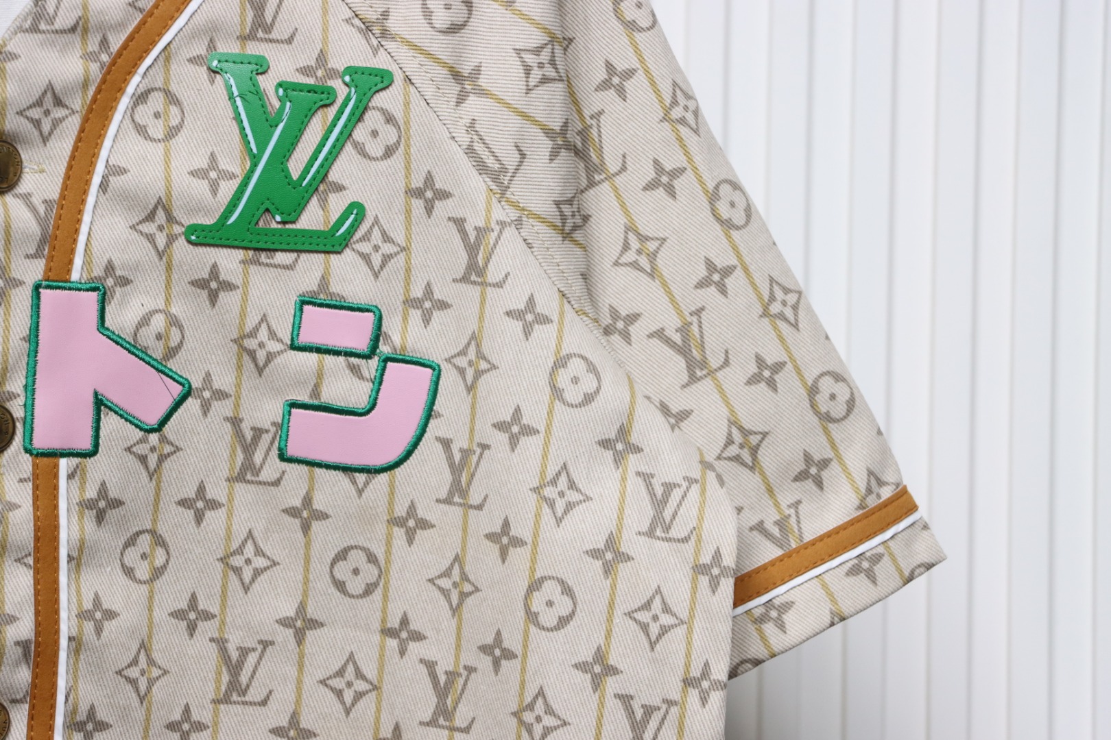 Louis Vuitton collarless all-over jacquard cardigan short-sleeved jacket