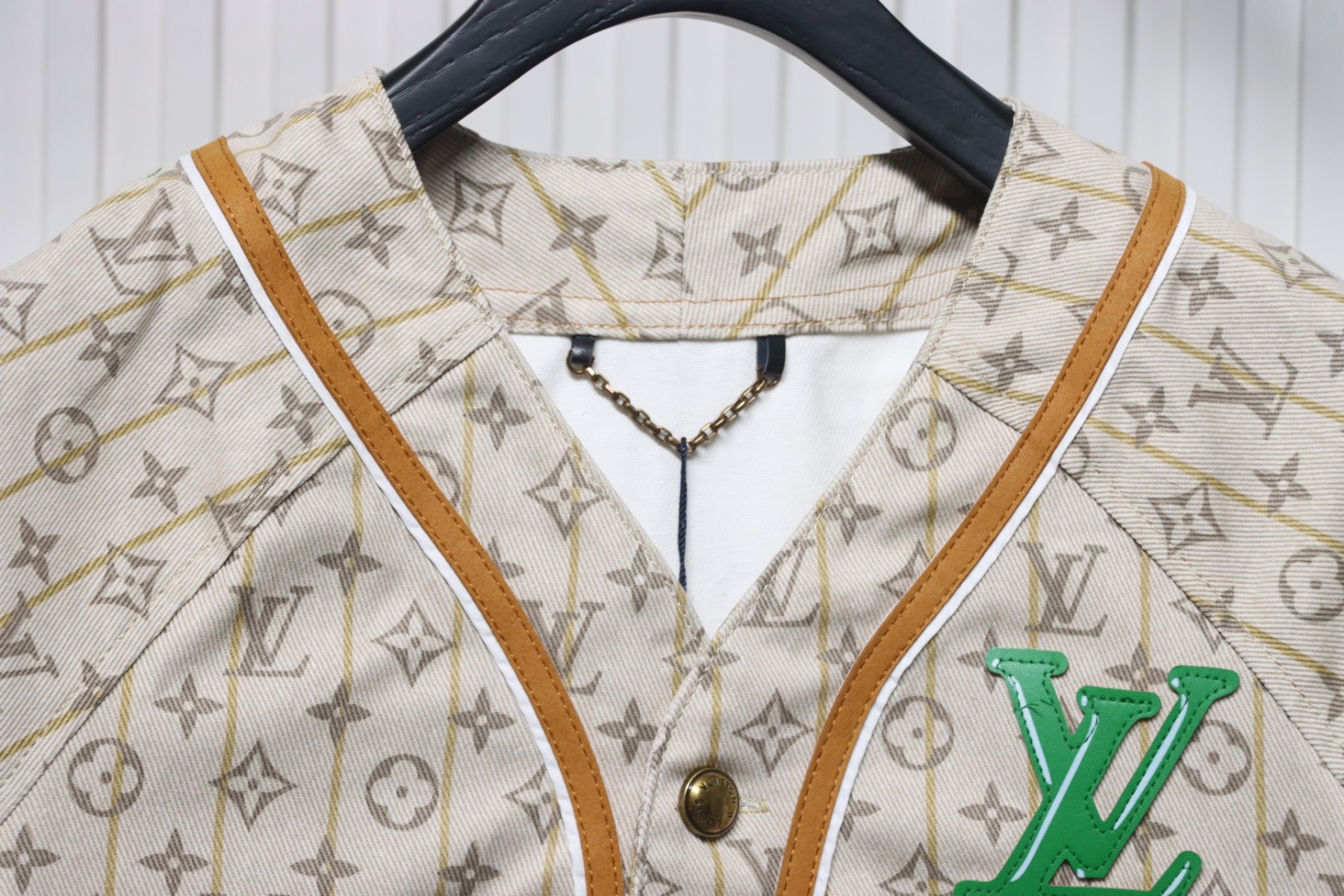 Louis Vuitton collarless all-over jacquard cardigan short-sleeved jacket