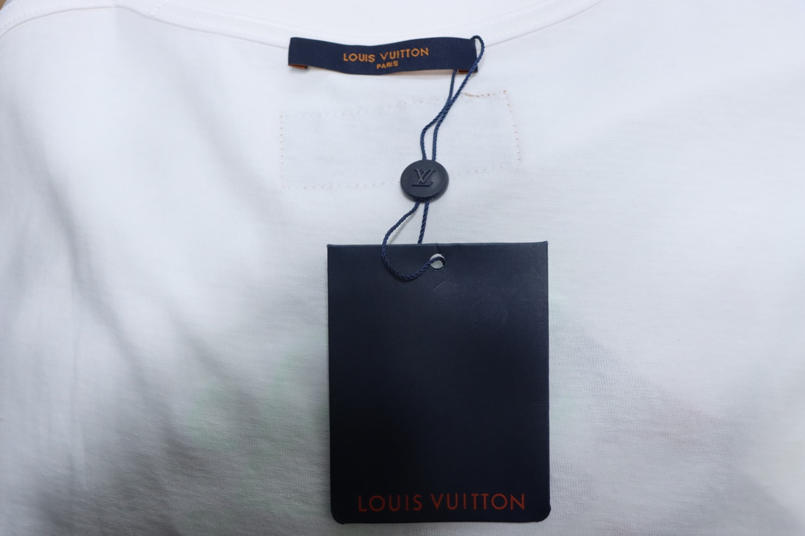 Louis Vuitton Colorful Gradient Logo Toothbrush Embroidered Short Sleeve T-shirt White