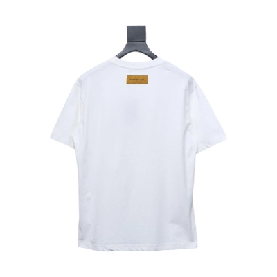 Louis Vuitton Colorful Gradient Logo Toothbrush Embroidered Short Sleeve T-shirt White 02