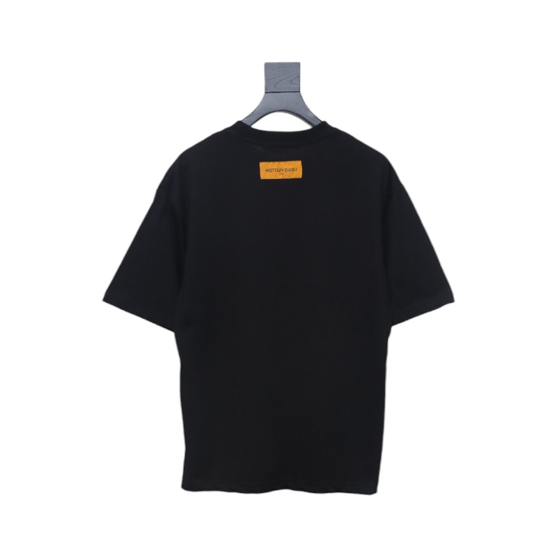 Louis Vuitton colorful letter logo print short sleeve black