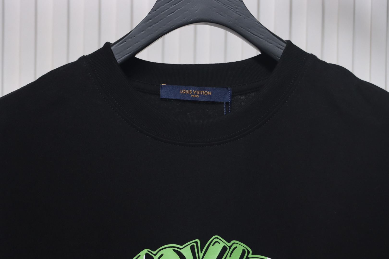 Louis Vuitton colorful letter logo print short sleeve black