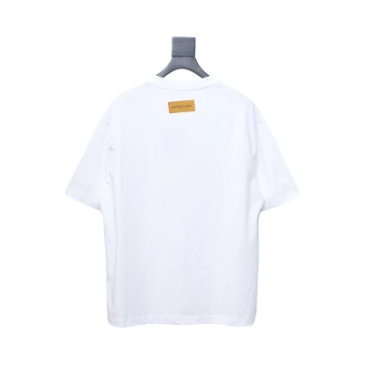 Louis Vuitton Comic Cartoon Flame Letters Printed Short Sleeve White 02
