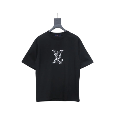 Louis Vuitton Employee Limited Edition Foam Print Short Sleeve T-Shirt Black 01