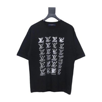 Louis Vuitton full letter logo print short sleeve black 01