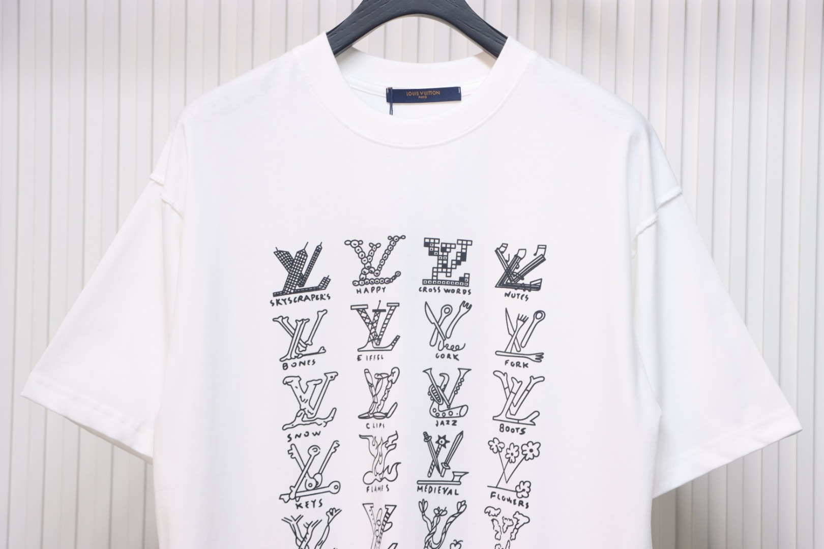Louis Vuitton full letter logo print short sleeve White