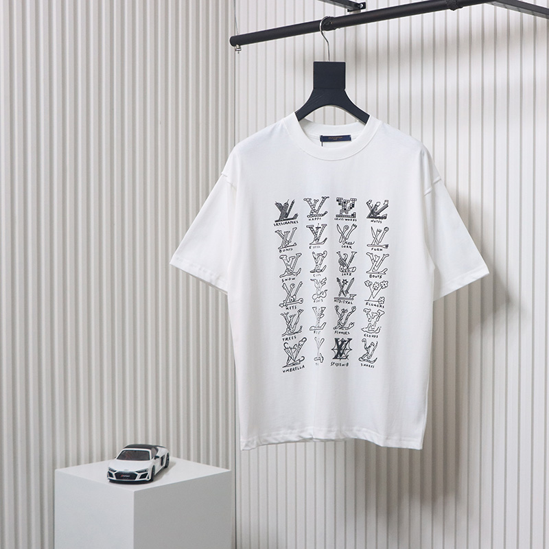 Louis Vuitton full letter logo print short sleeve White
