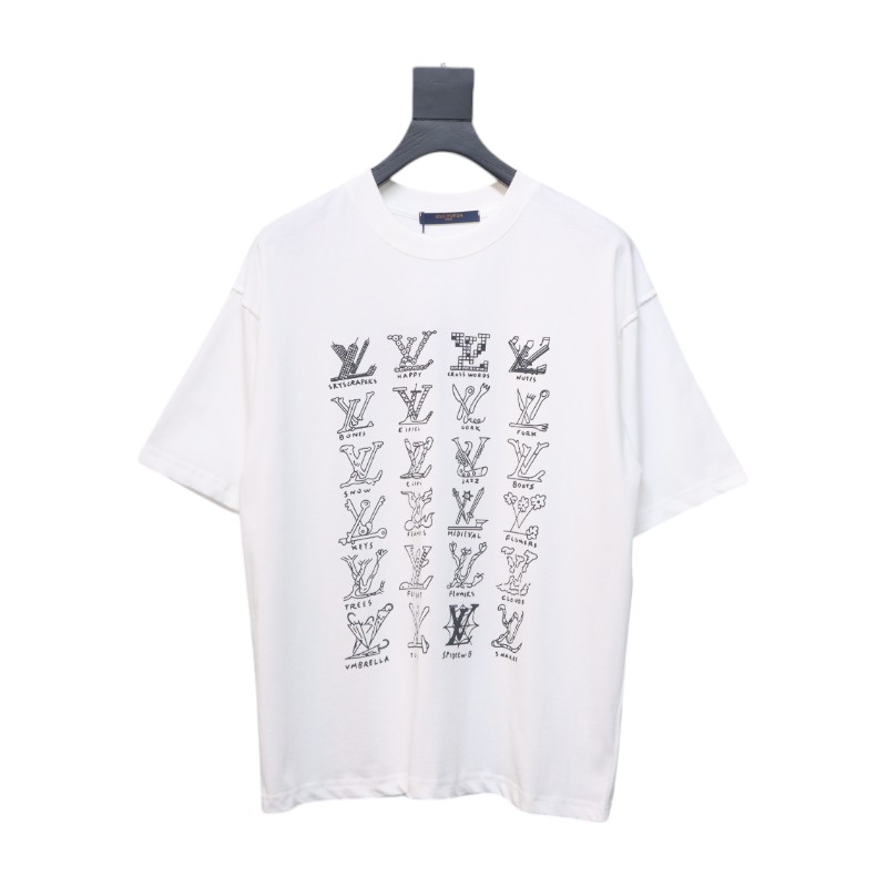 Louis Vuitton full letter logo print short sleeve White