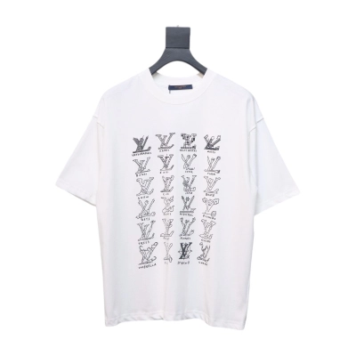 Louis Vuitton full letter logo print short sleeve White 01