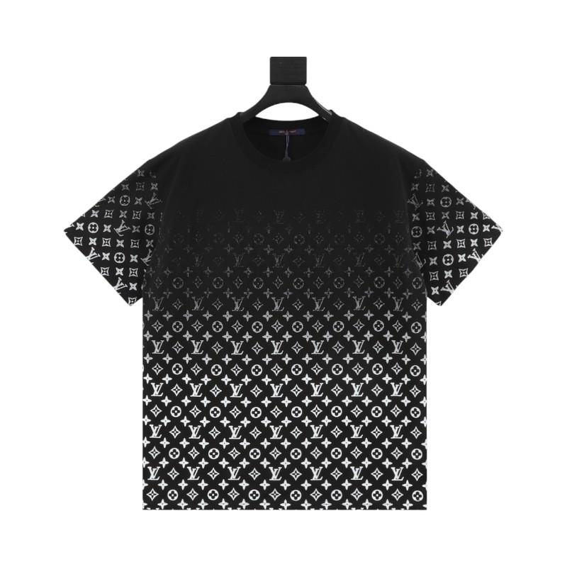 Louis Vuitton Gradient Full Print Monochrome Print Short Sleeve