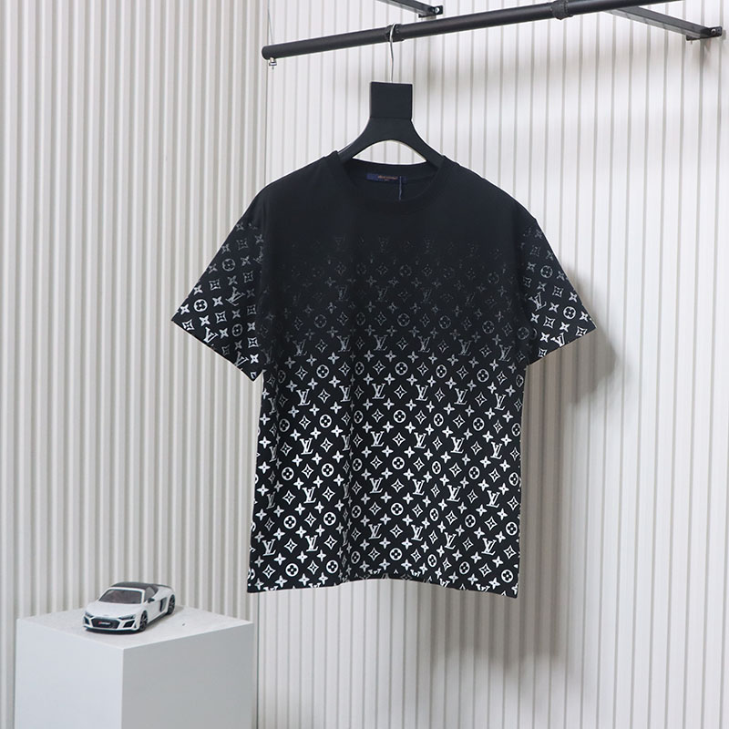 Louis Vuitton Gradient Full Print Monochrome Print Short Sleeve