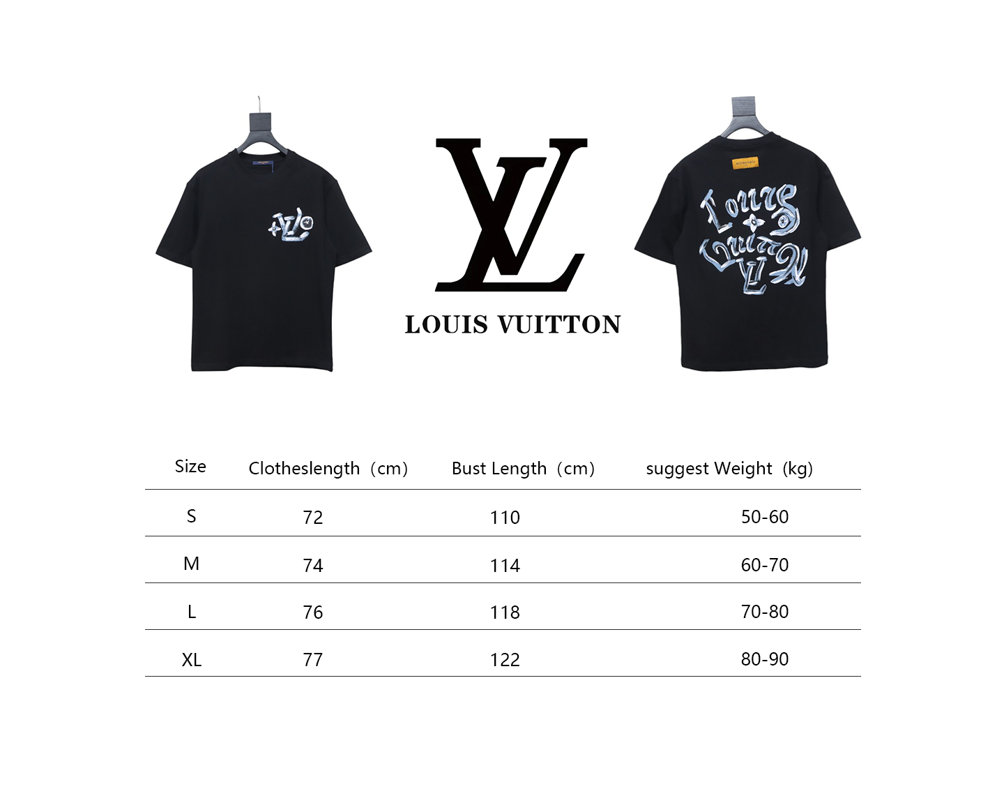 Louis Vuitton Hand-painted Graffiti Letters Printed Short Sleeve Black