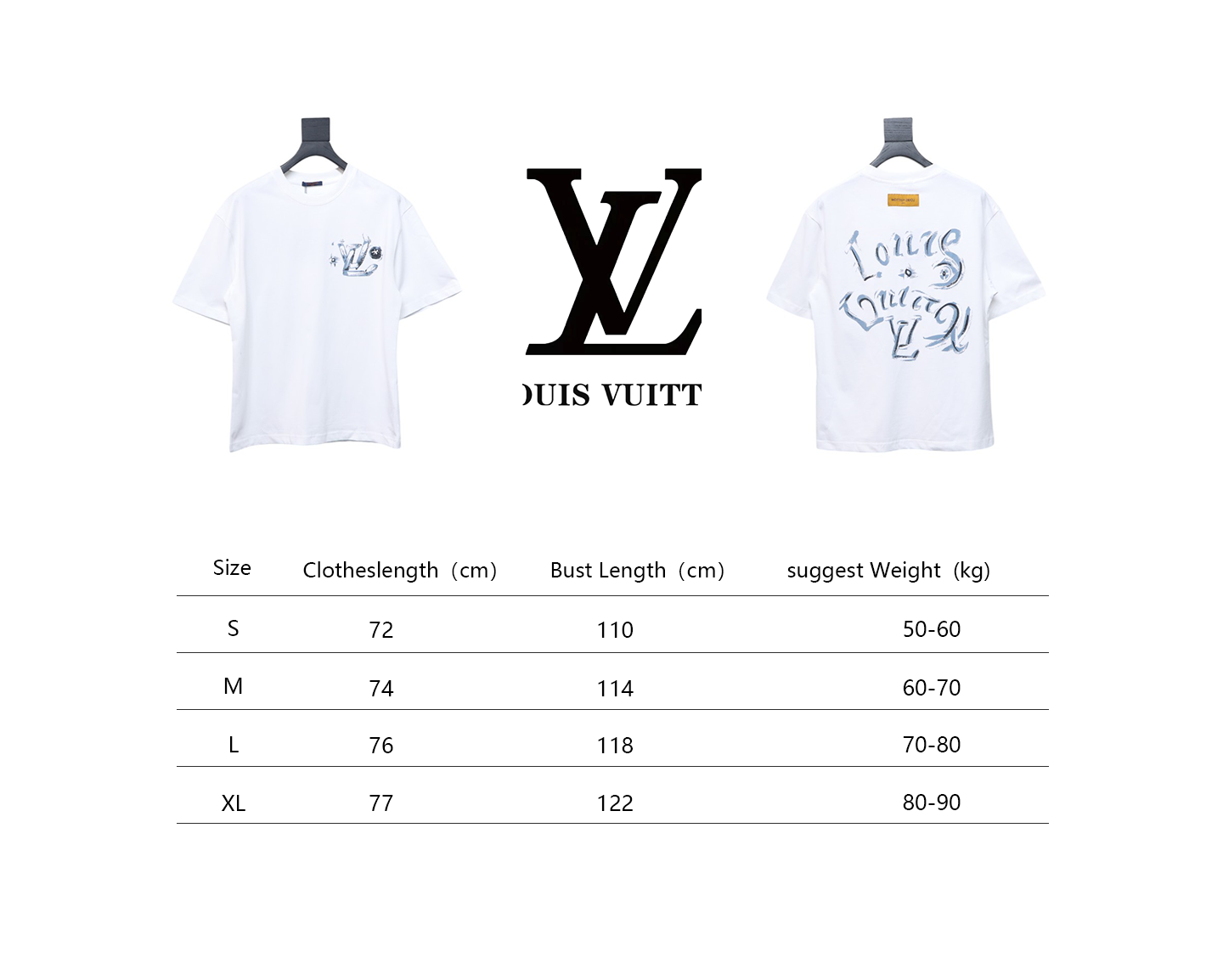 Louis Vuitton Hand-painted Graffiti Letters Printed Short Sleeve White