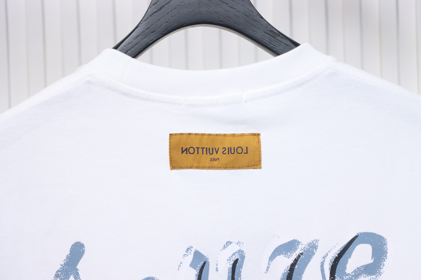 Louis Vuitton Hand-painted Graffiti Letters Printed Short Sleeve White