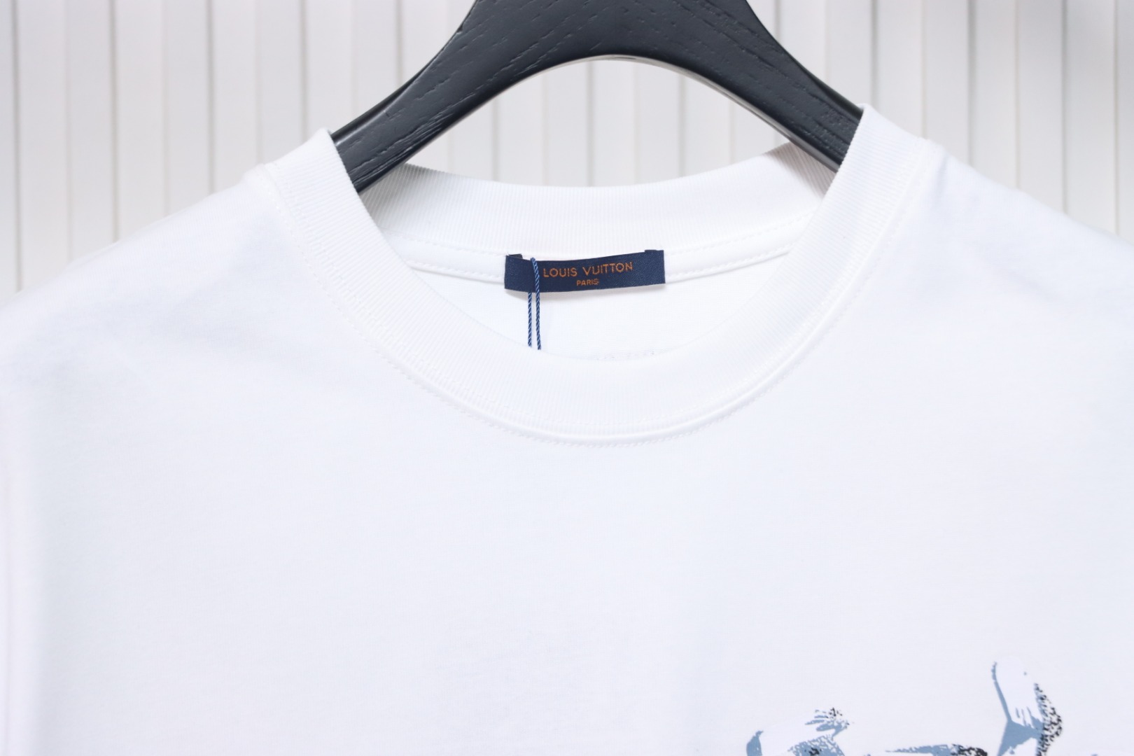 Louis Vuitton Hand-painted Graffiti Letters Printed Short Sleeve White