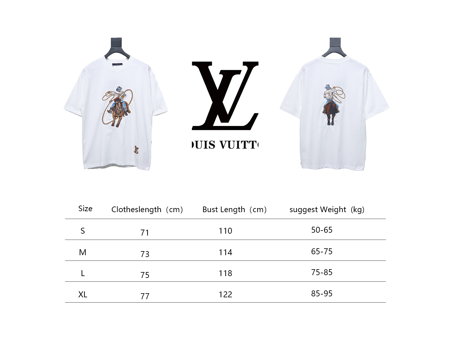 Louis Vuitton Heavy Western Denim Embroidery Original Fabric Official Same Style Short Sleeve