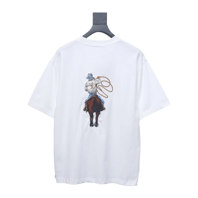 Louis Vuitton Heavy Western Denim Embroidery Original Fabric Official Same Style Short Sleeve 02