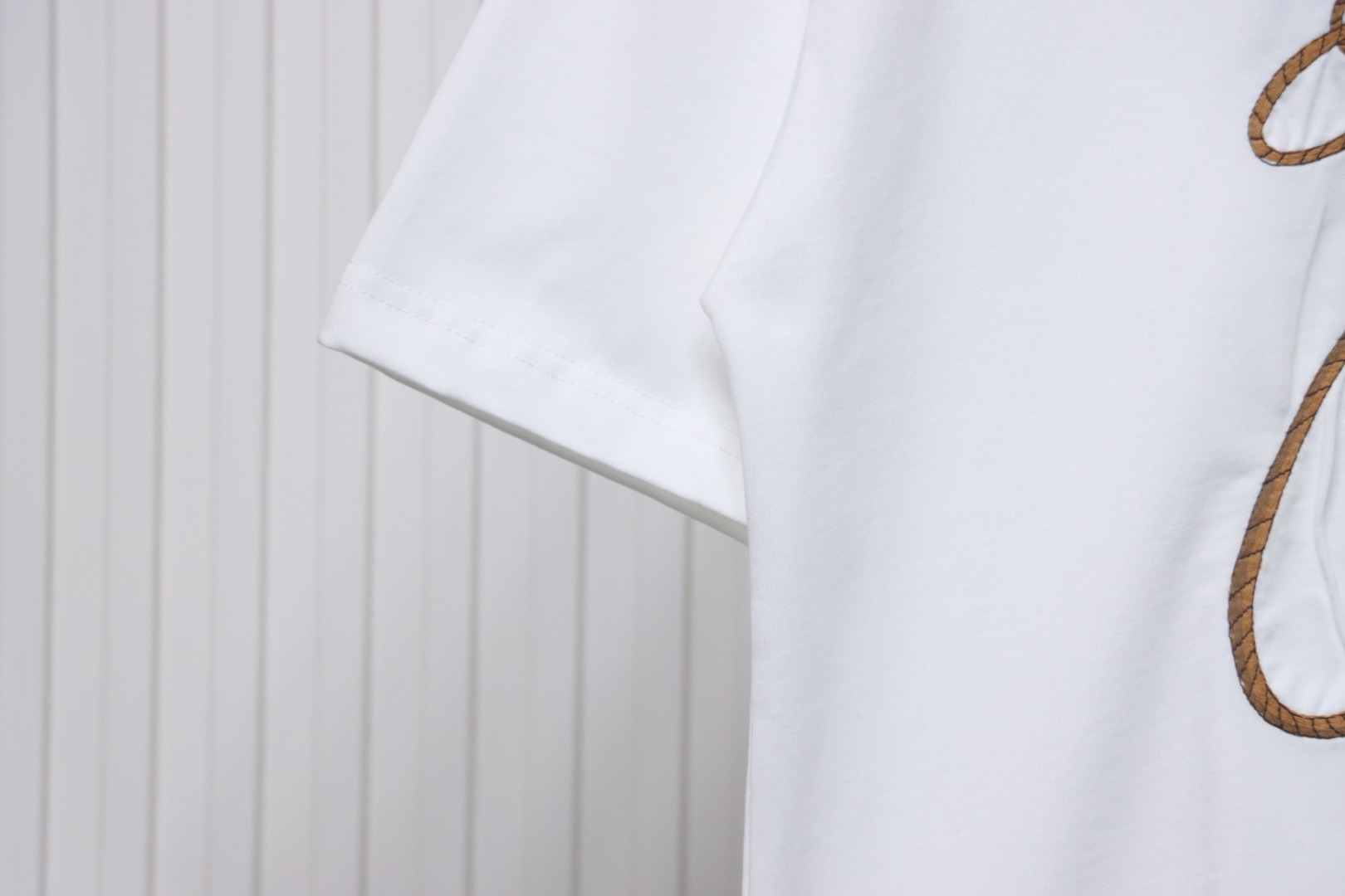 Louis Vuitton Heavy Western Denim Embroidery Original Fabric Official Same Style Short Sleeve