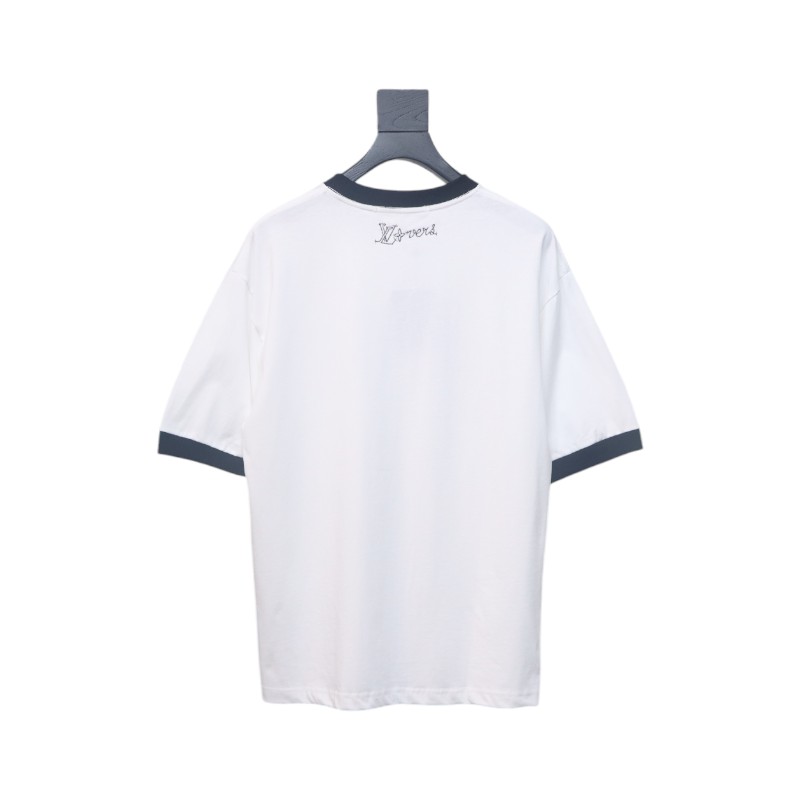 Louis Vuitton letter logo road sign print round neck short sleeves