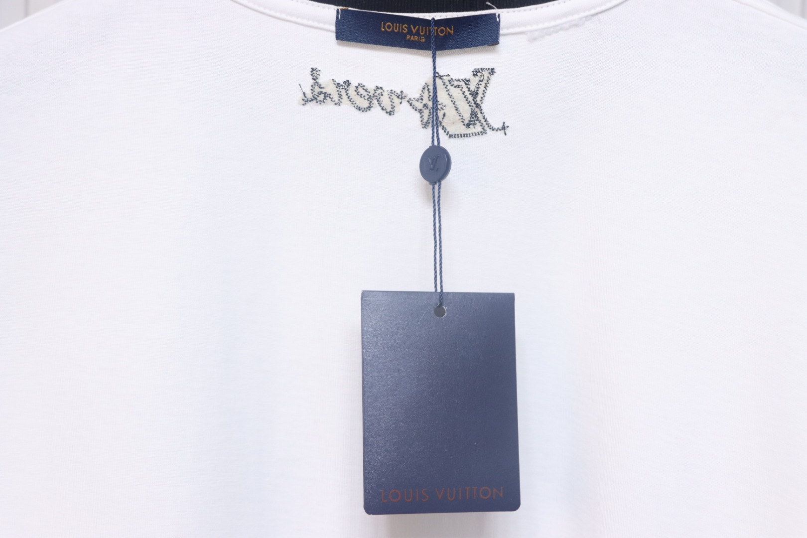 Louis Vuitton letter logo road sign print round neck short sleeves