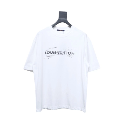 Louis Vuitton logo printed short sleeves white 01