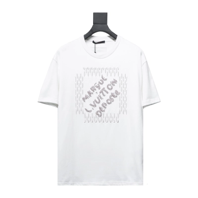 Louis Vuitton LV24ss heavy beaded letter embroidered short sleeve 01