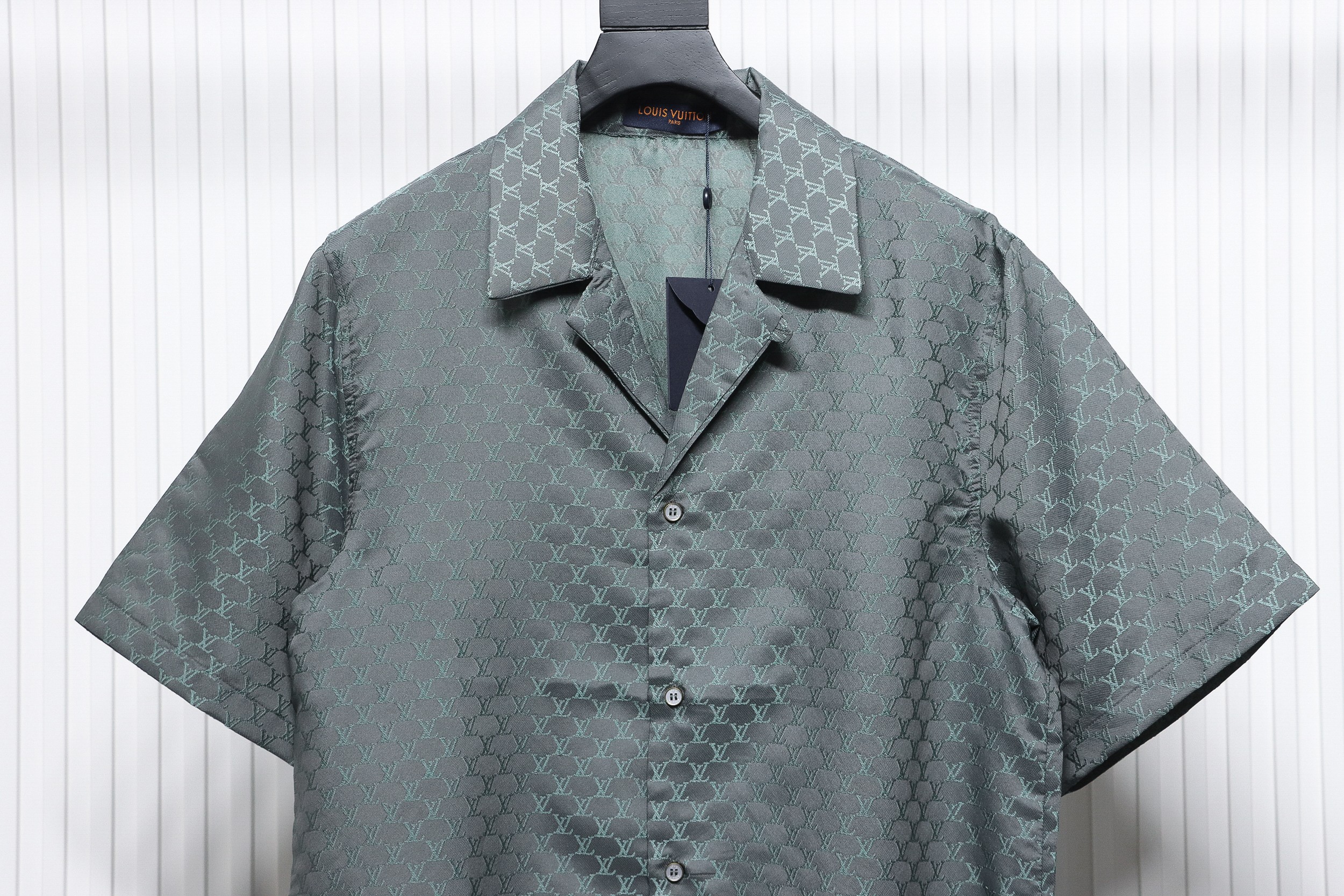 Louis Vuitton LV 24ss jacquard small logo mulberry silk short-sleeved lining