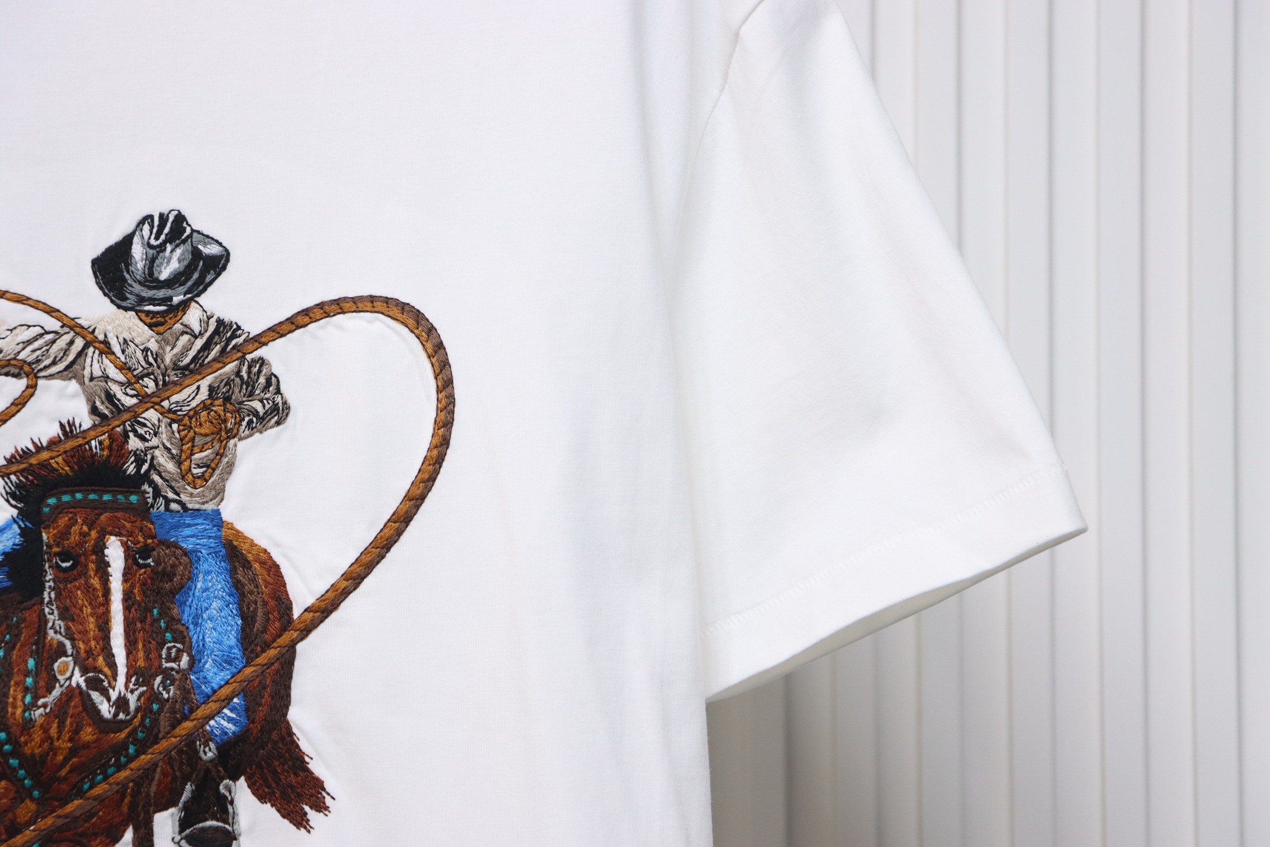 Louis Vuitton LV 24ss Western denim heavy embroidery short sleeves