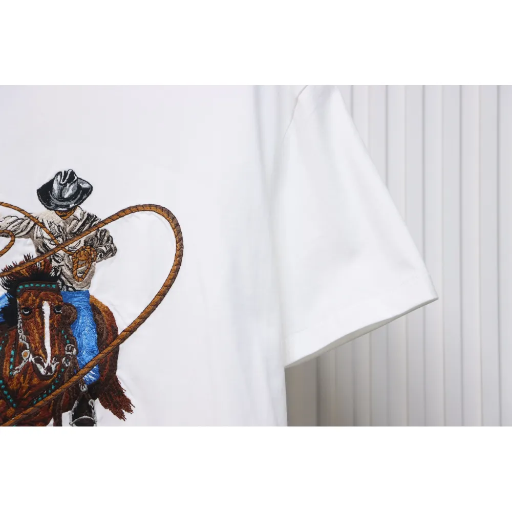 Louis Vuitton LV 24ss Western denim heavy embroidery short sleeves