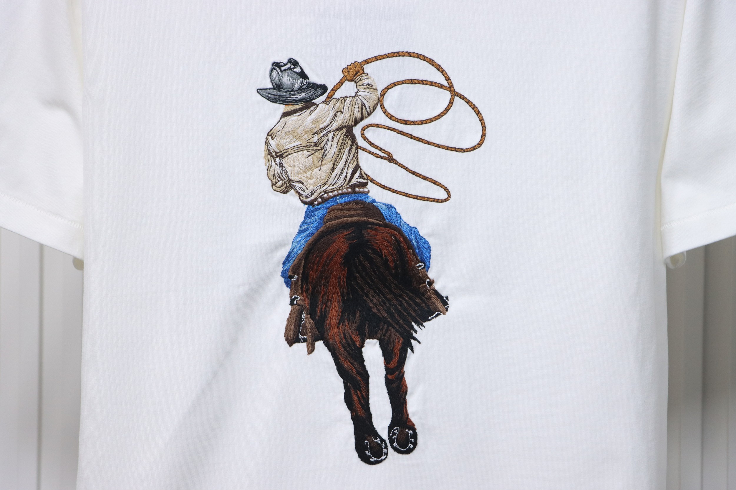 Louis Vuitton LV 24ss Western denim heavy embroidery short sleeves