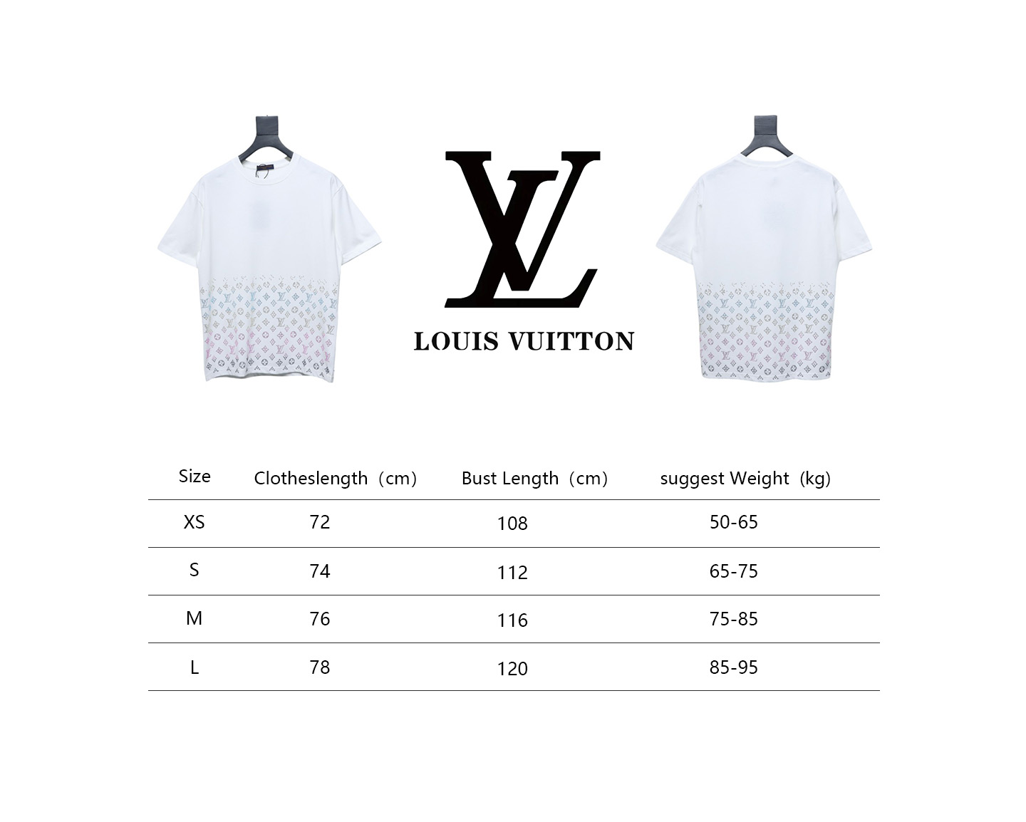 Louis Vuitton LV 25SS Color Diamond Gradient Short Sleeve T-Shirt White